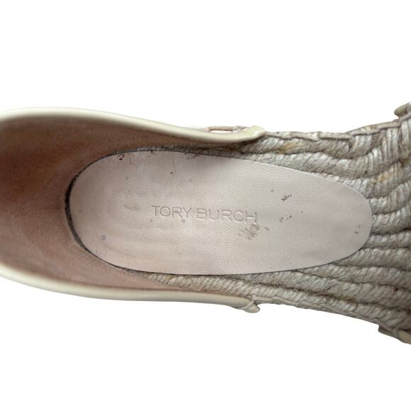 Tory Burch Eleanor Espadrilles size 7, missing back/ankle strap - Picture 7 of 9